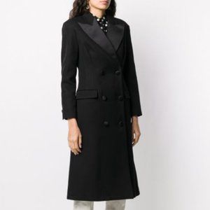 Oversized Double Breasted Twill Coat